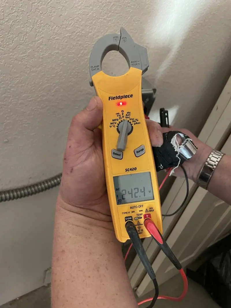 Voltage testing with clamp meter during Generator Installation in Palo Alto